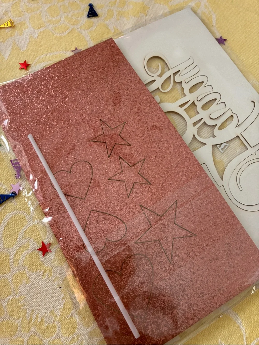 Rose Gold Happy 18th Birthday Cake Topper - Glitter Party Picks